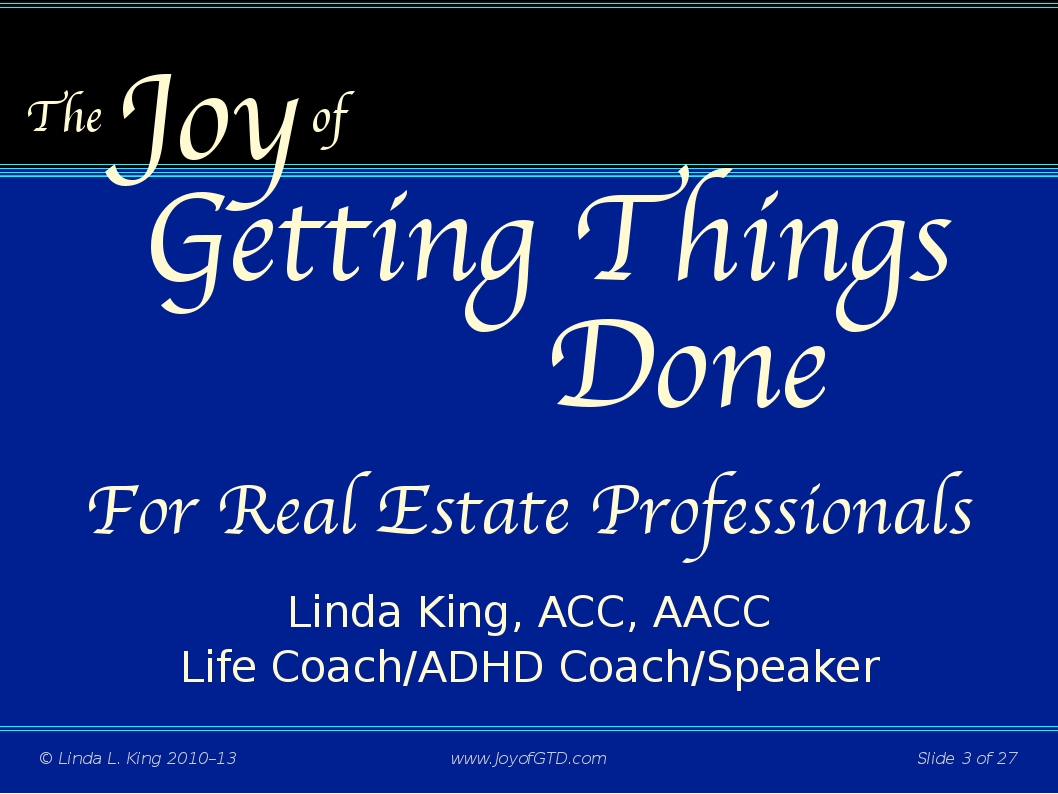 First slide of presentation for Realtors
